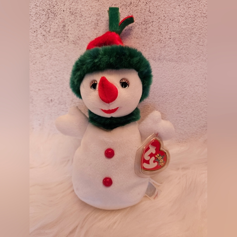 Ty "Snowgirl" Plush Beanie Baby Excellent Condition Has All Tags with Errors